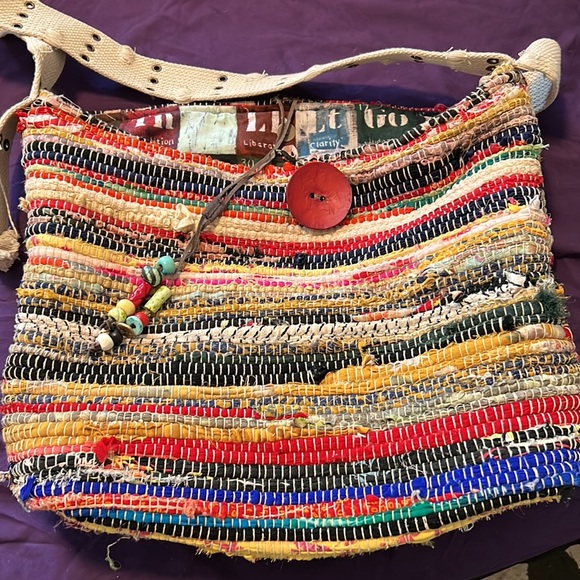 Handcrafted boho “rag bag” large satchel - Picture 3 of 3